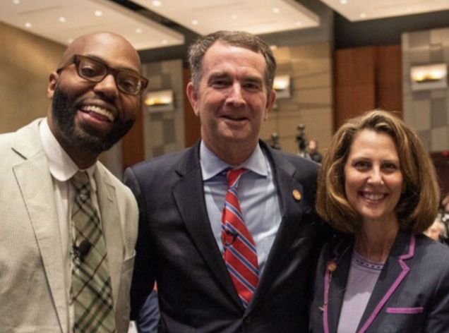Christopher Emdin and Virginia Gov. Ralph Northam and his wife, Pamela.